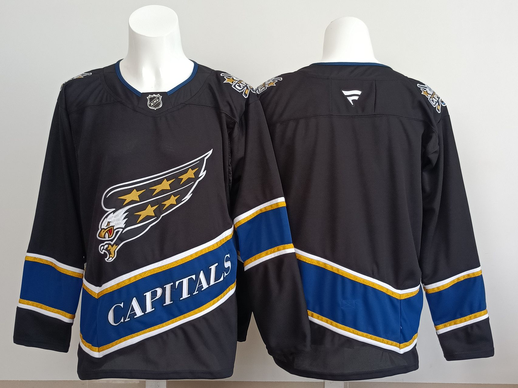 Men 2025 Washington Capitals Blank Black Throwback NHL Jersey style 01->washington capitals->NHL Jersey